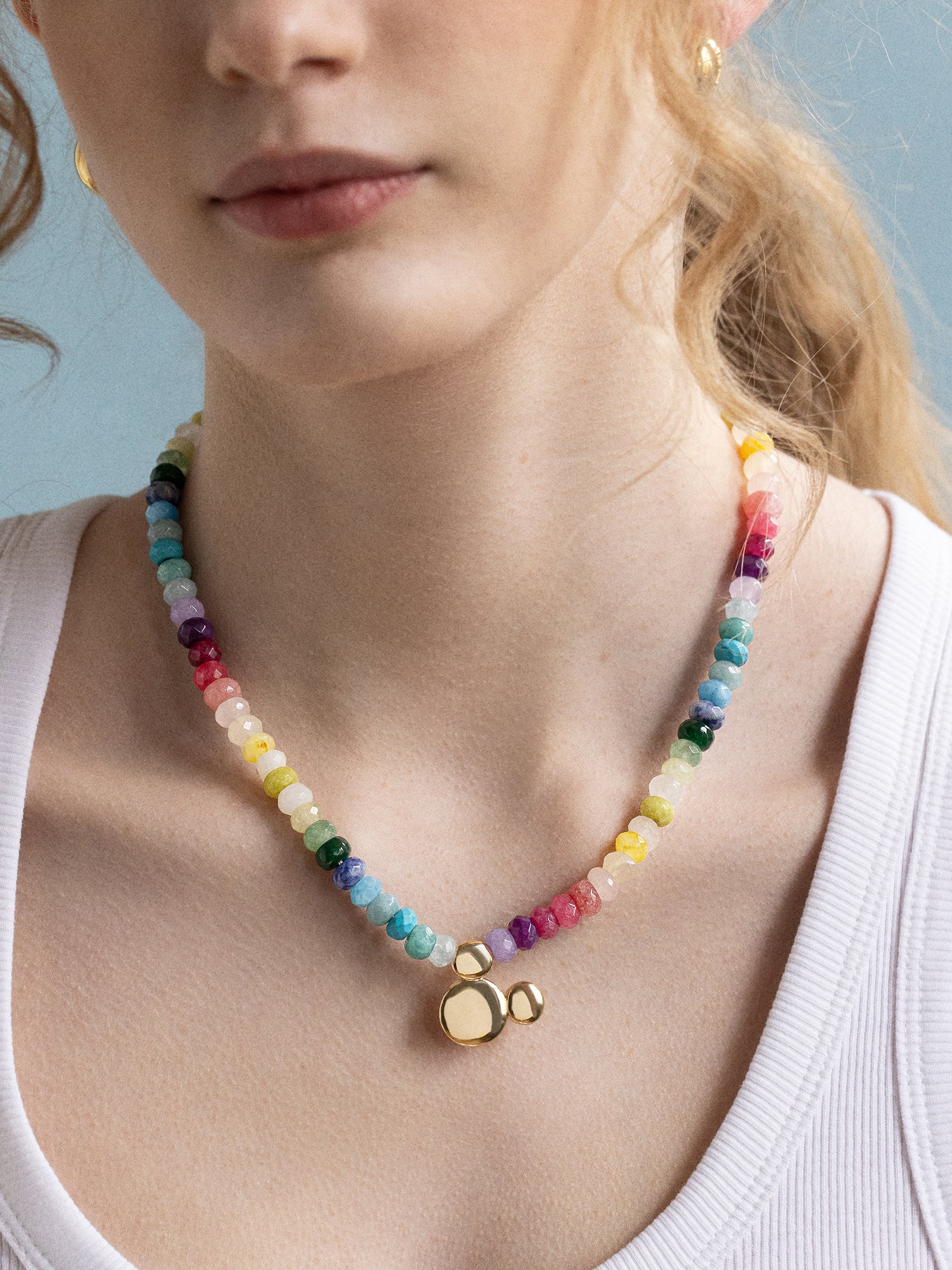 Disney Mickey Mouse Semi-Precious Necklace - Multi - Image 2