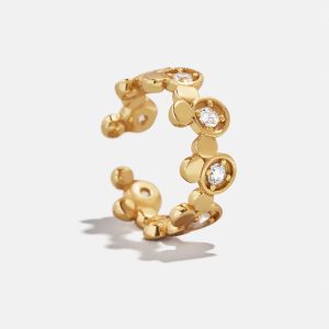 Disney Mickey Mouse 18K Gold Plated Sterling Silver Ear Cuff - Gold/Pav??