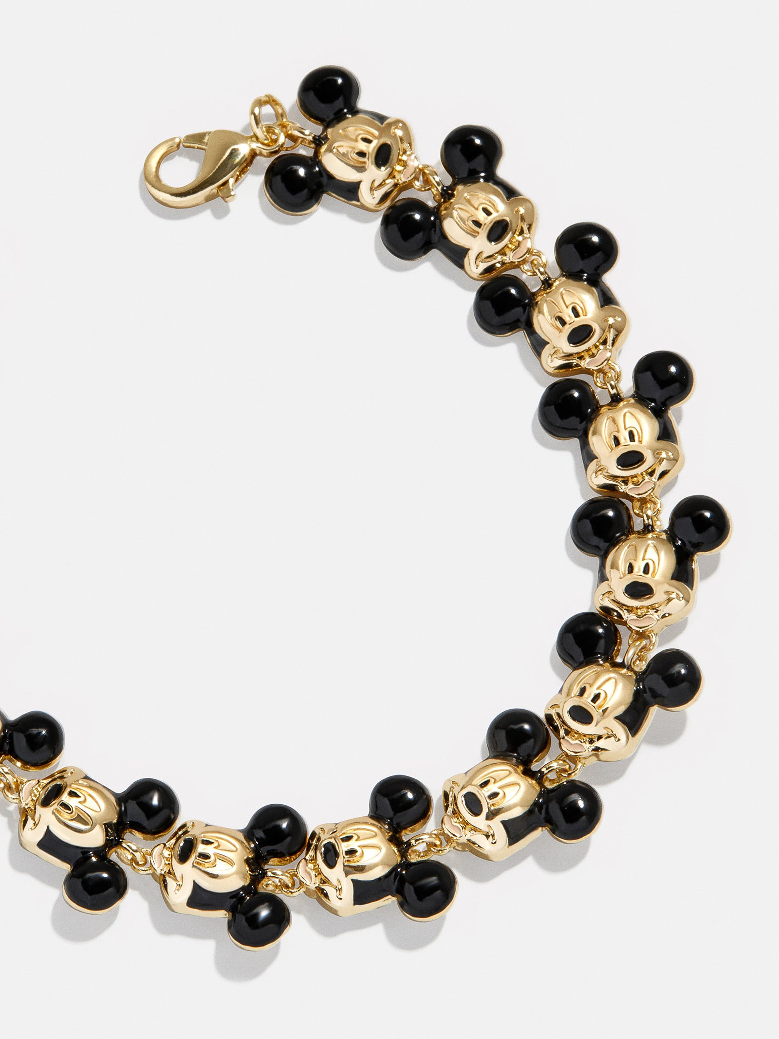 Disney Mickey Mouse Repeating Character Head Bracelet - Gold/Black