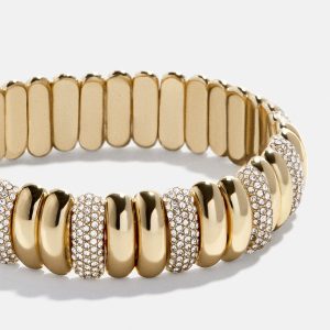 Keira Ribbed Bracelet - Gold/Pav??