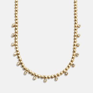 Joelle Pisa Beaded Necklace - Circle Bezel
