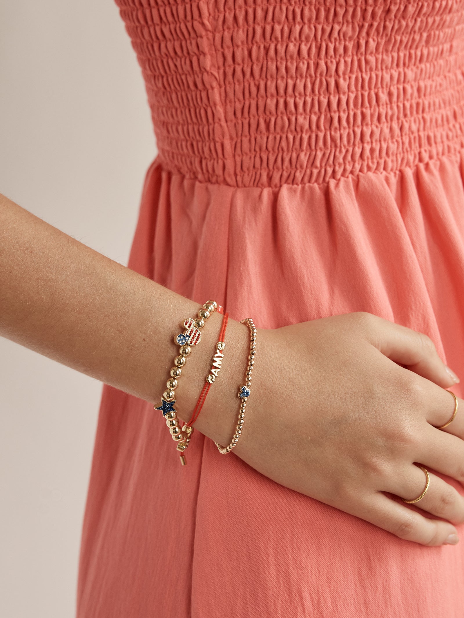 Disney Mickey Mouse Americana Charm Bracelet - Red. White. & Blue - Image 2