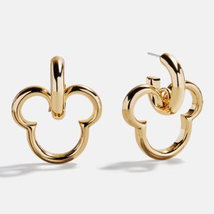 Disney Mickey Mouse Puffy Hoops - Gold