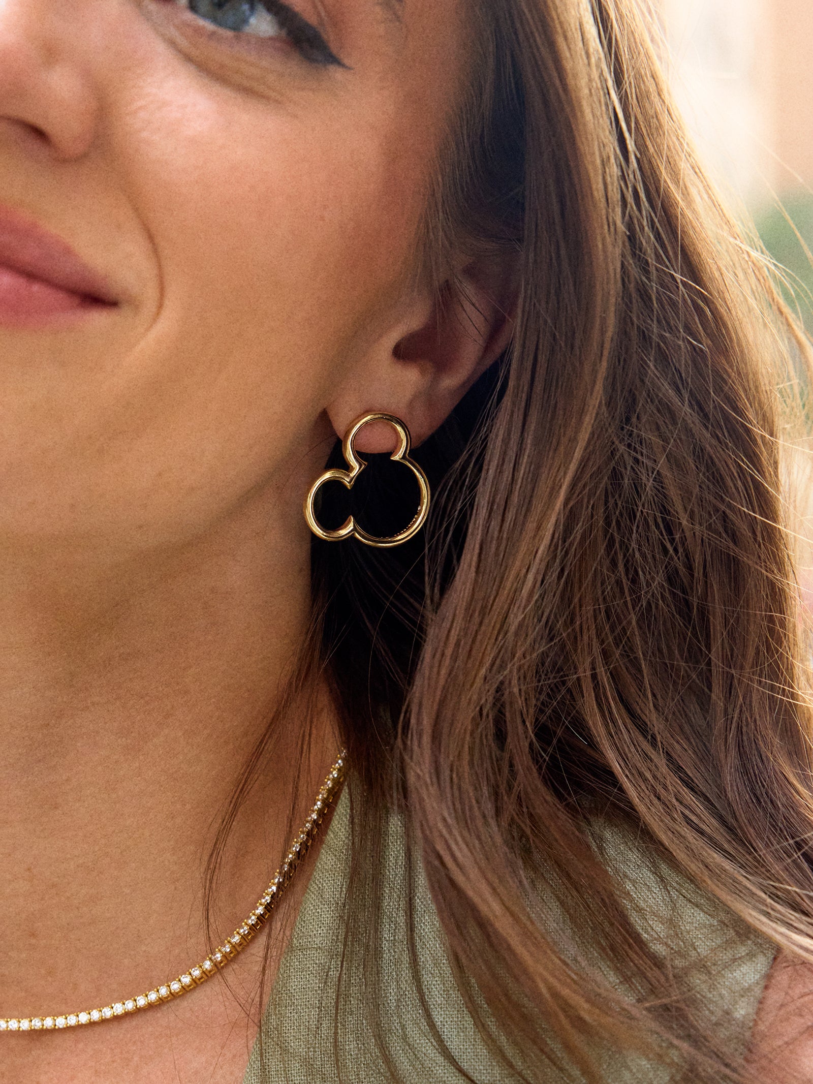 Disney Mickey Mouse Puffy Studs - Gold - Image 2