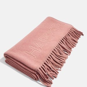 Pure Merino Wool Custom Blanket - Dusty Rose/Cream