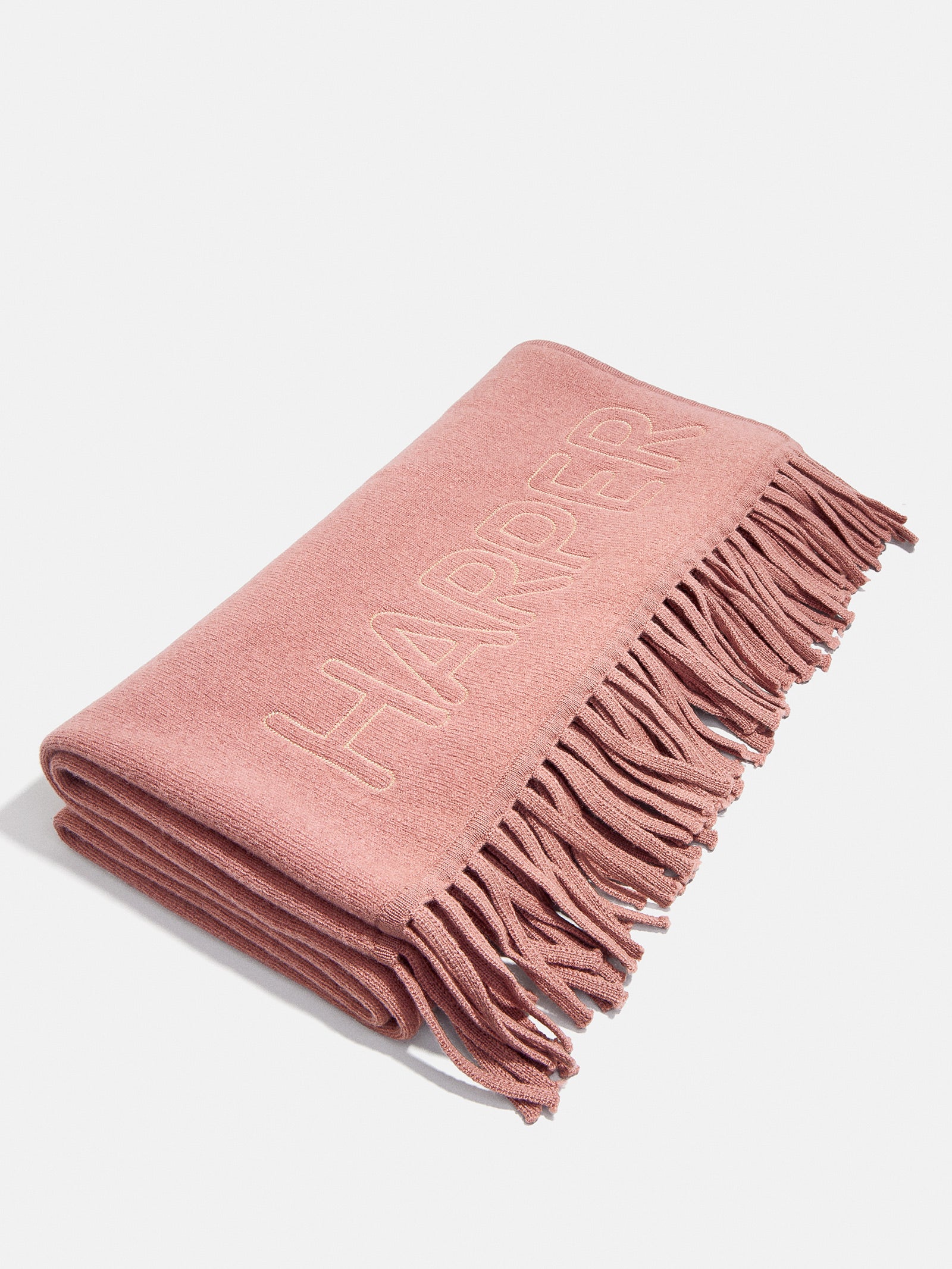 Pure Merino Wool Custom Blanket - Dusty Rose/Cream