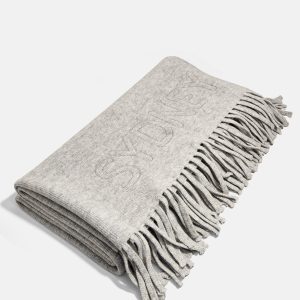 Pure Merino Wool Custom Blanket - Cloud Gray/Dark Gray