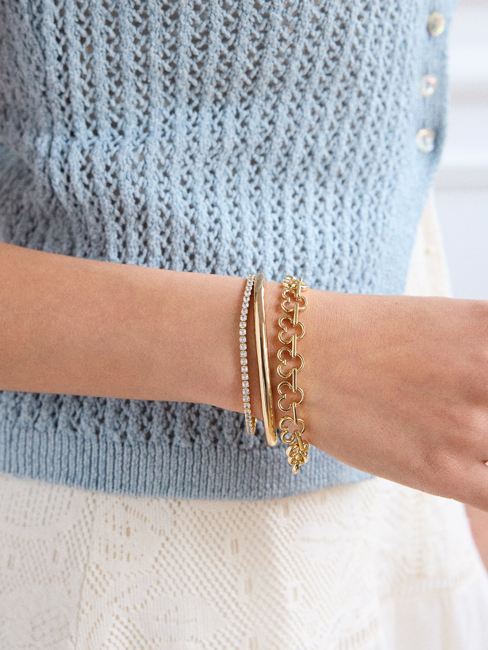 Disney Mickey Mouse Repeating Outline Bracelet - Gold - Image 2