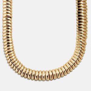 Keira Ribbed Necklace - Gold
