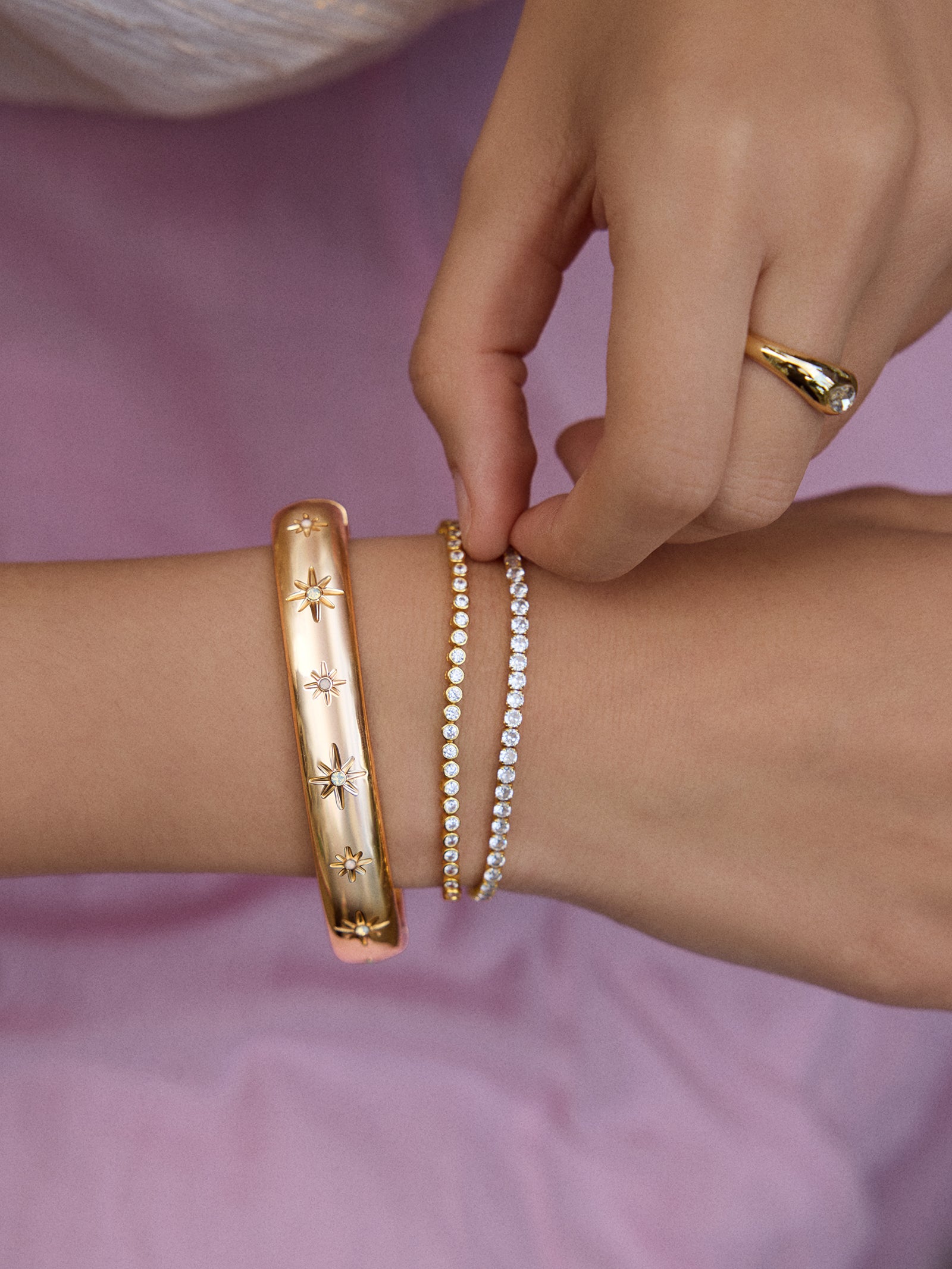 Astra Celestial Hinge Bangle - Gold/Pav?? - Image 3