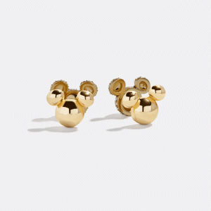 Disney Mickey Mouse Reversible Stud Earrings - Gold/Pav??