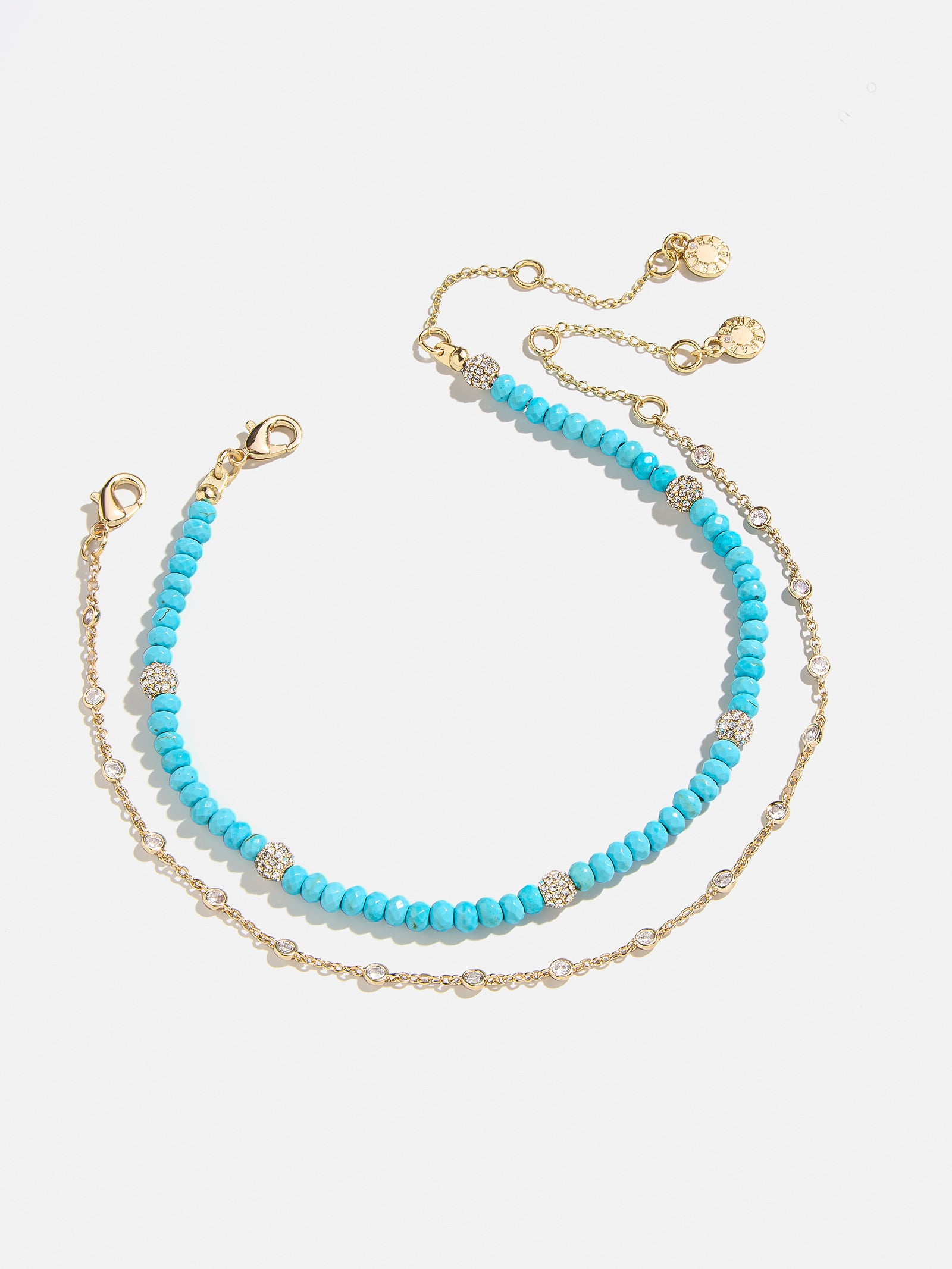 Irina Semi-Precious Anklet Set - Gold/Turquoise - Image 3