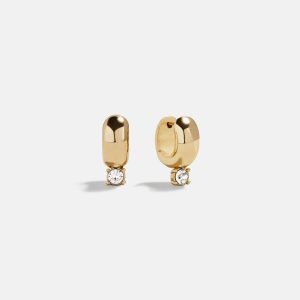 Kourtney Huggie Earrings - Gold/Pav??
