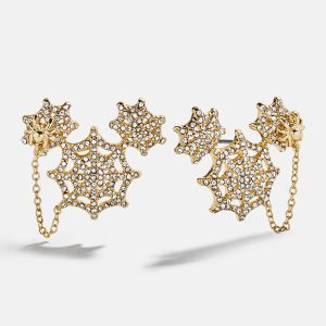 Disney Mickey Mouse Spider Web Earrings - Gold/Pav??