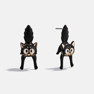Scaredy Cat Earrings - Black Cat