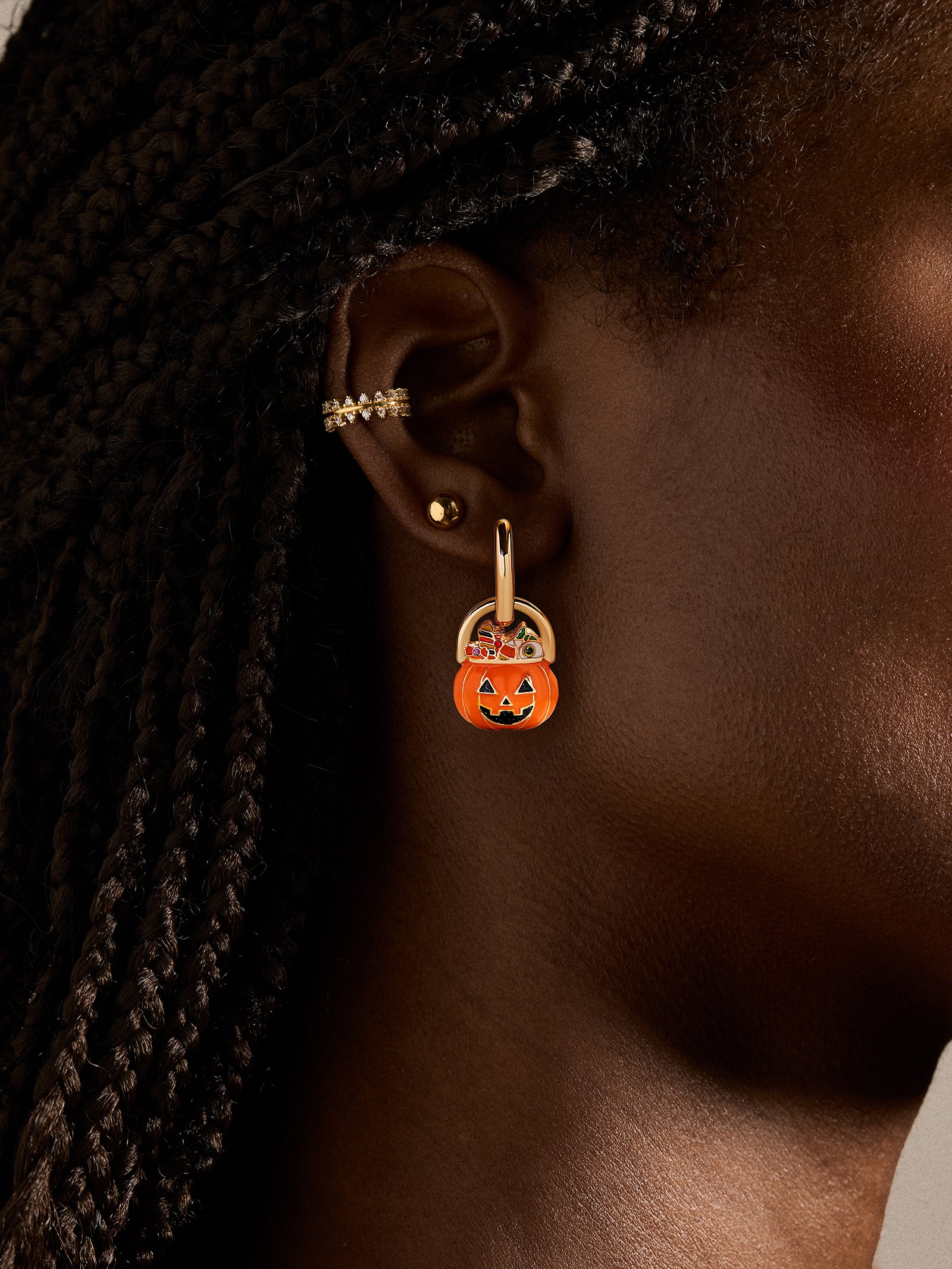 Laughing Jack Earrings - Pumpkin - Image 2