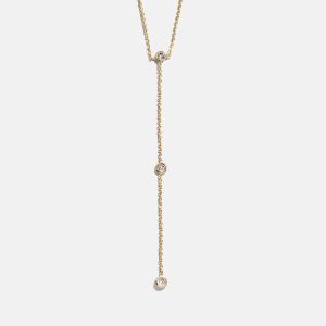 Yasmine Gold Lariat Necklace - Gold/Pav??