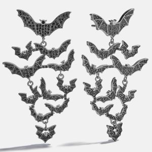 In Full Flight Bat Earrings - Bat