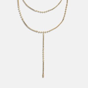 Amaya Lariat Layered Necklace - Gold