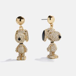 Peanuts Snoopy Statement Earrings - Gold/Pav??