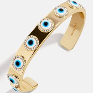 Eyes On Eyes Cuff Bracelet - Gold/Blue