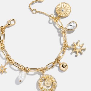 Star Power Celestial Charm Bracelet - Gold/Pav??
