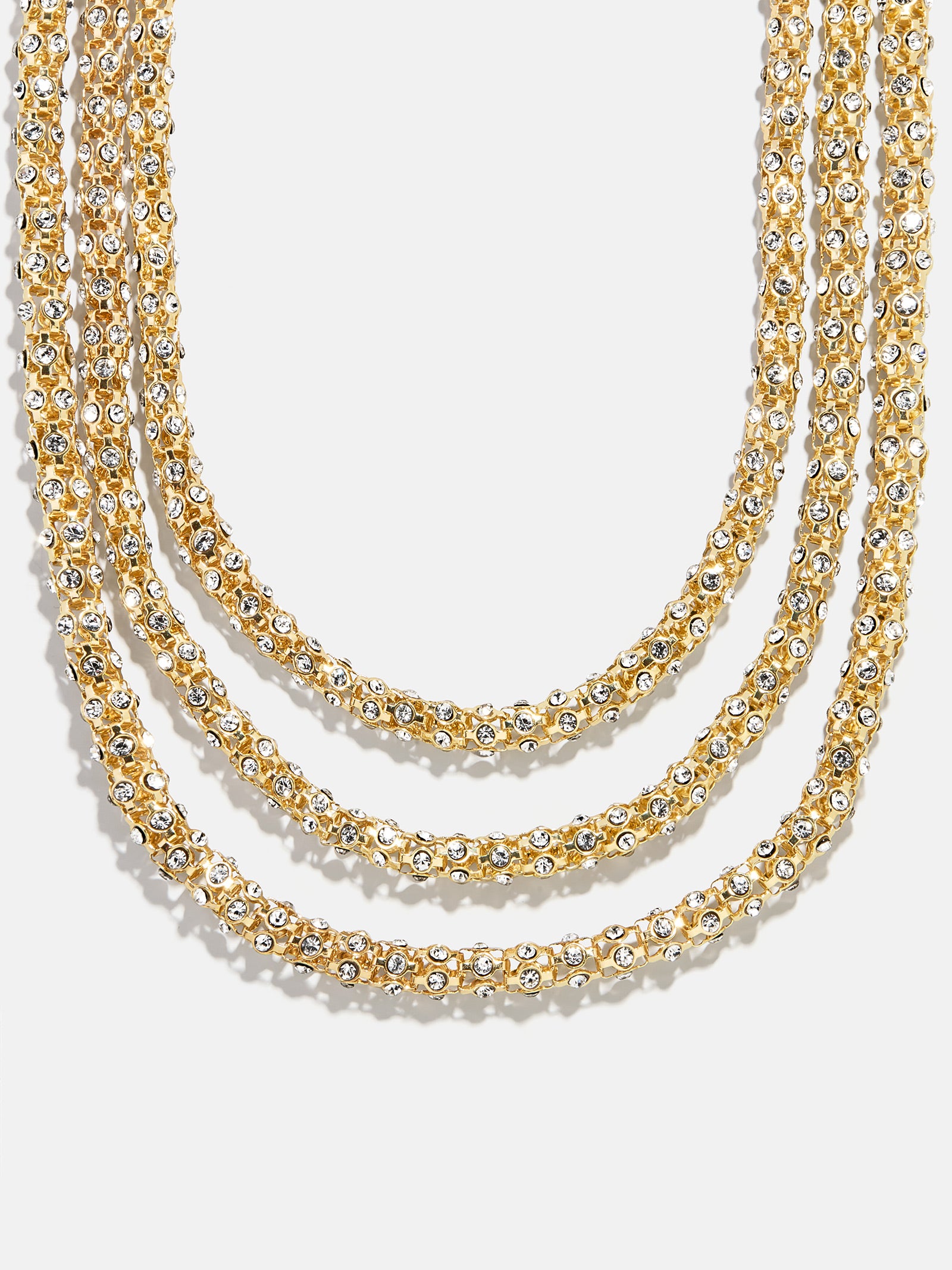 Crystal Layered Necklace - Gold/Pav??