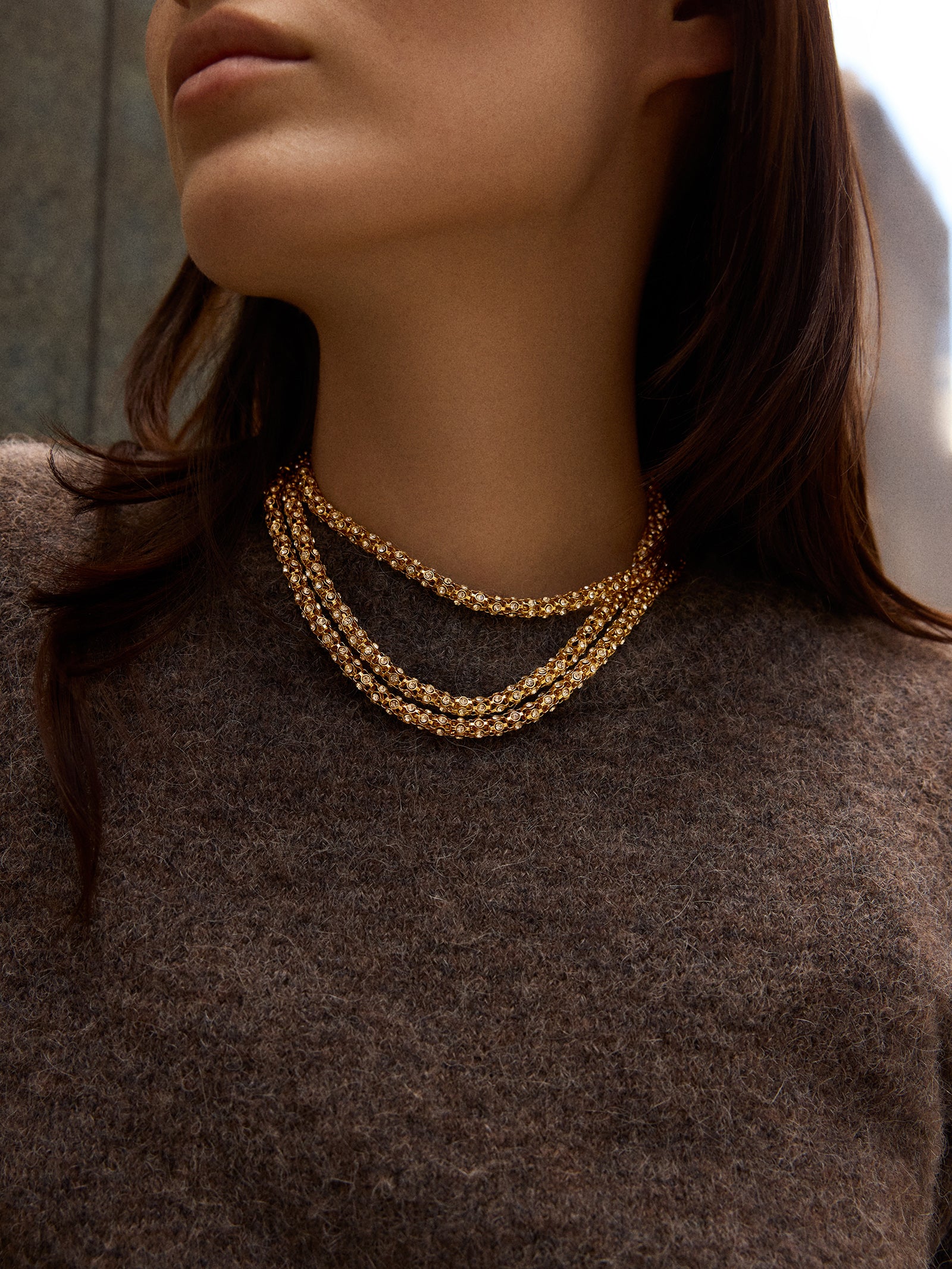Crystal Layered Necklace - Gold/Pav?? - Image 2