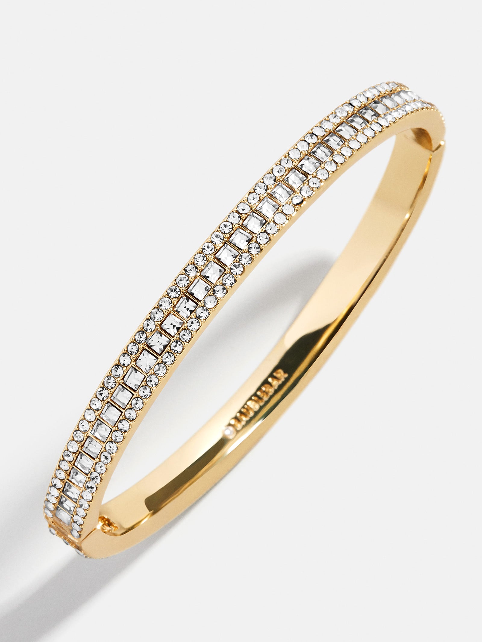 Helena Crystal Hinge Bangle - Gold/Pav??
