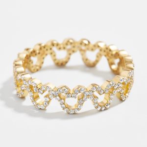 Mickey Mouse Outline 18K Gold Ring - Gold/Pavé