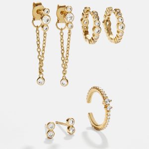 Lexi 18K Gold Earring Set - Gold/Pav??