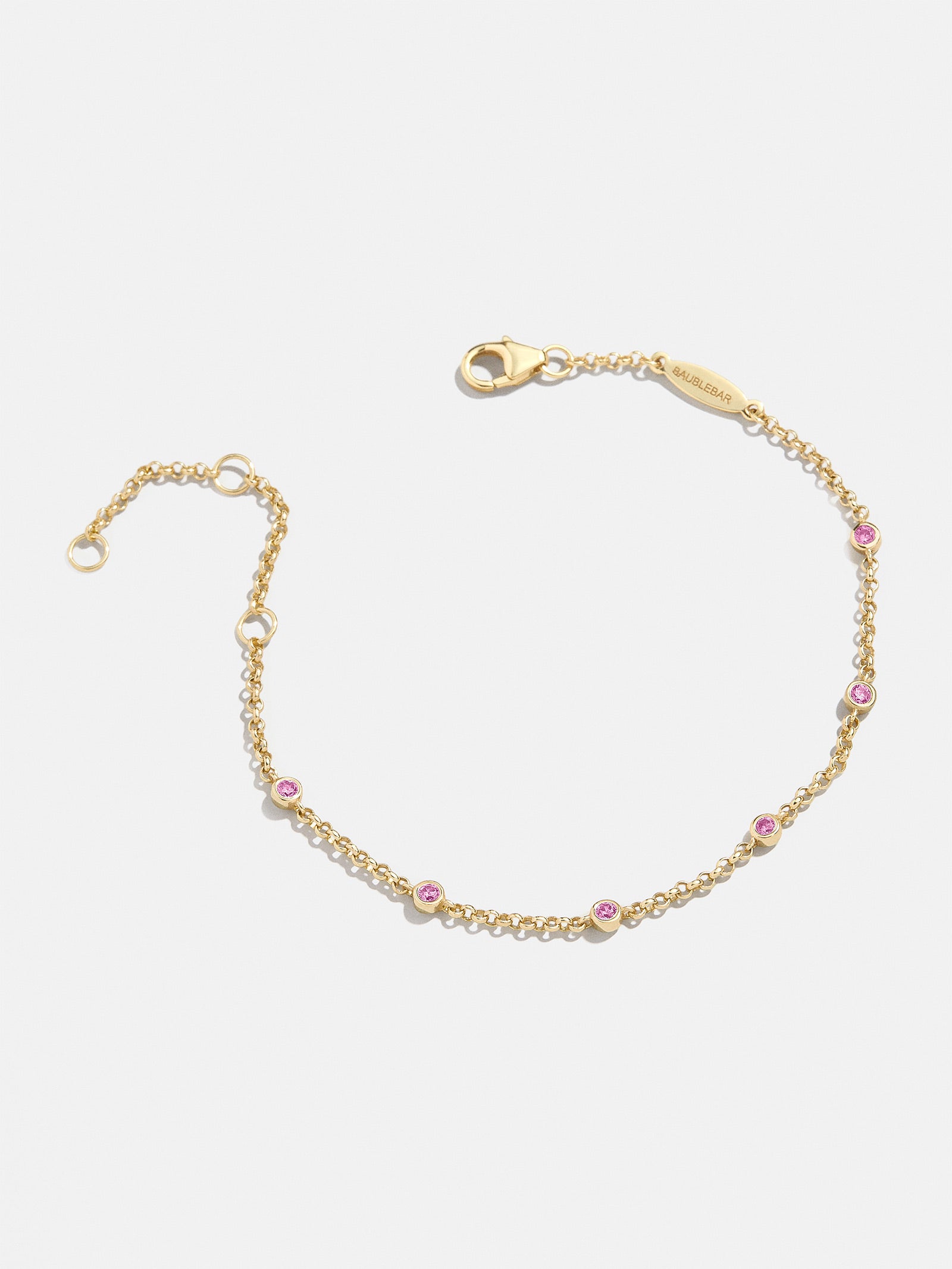 Yasmine 18K Gold Birthstone Bracelet - Rose - Image 3