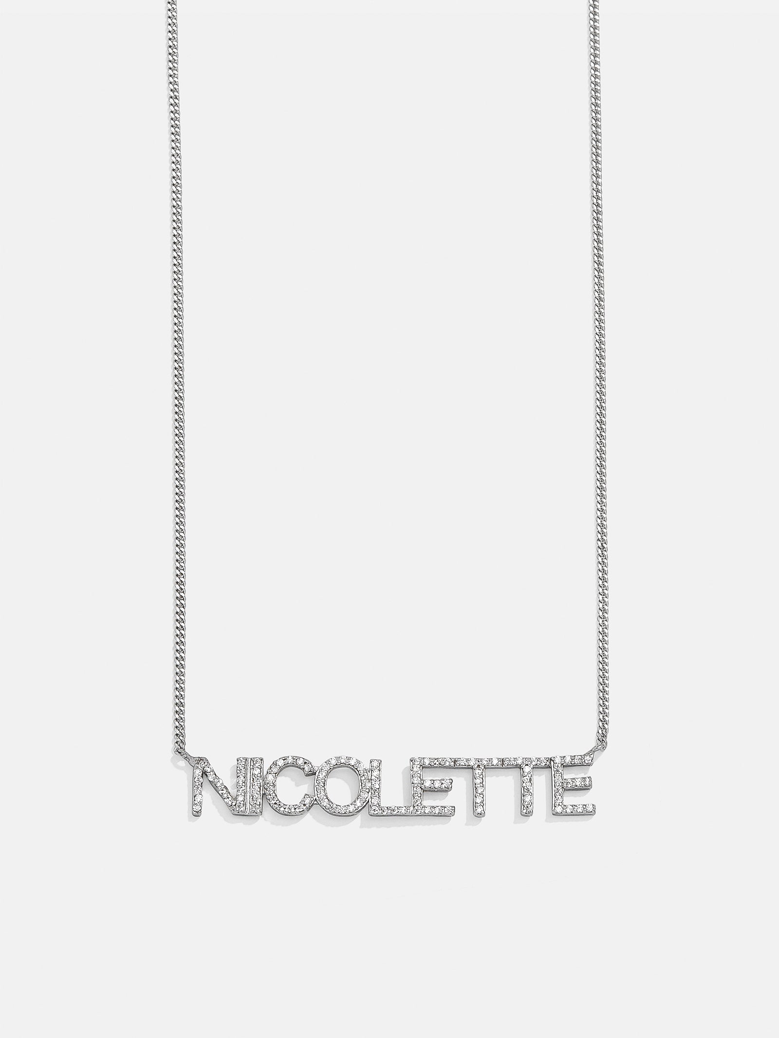 18K Gold Custom Nameplate Necklace - Block - Image 5