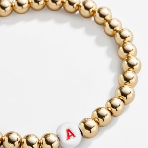 Initial Pisa Beaded Bracelet - White