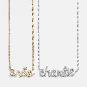 18K Gold Custom Nameplate Necklace - Script