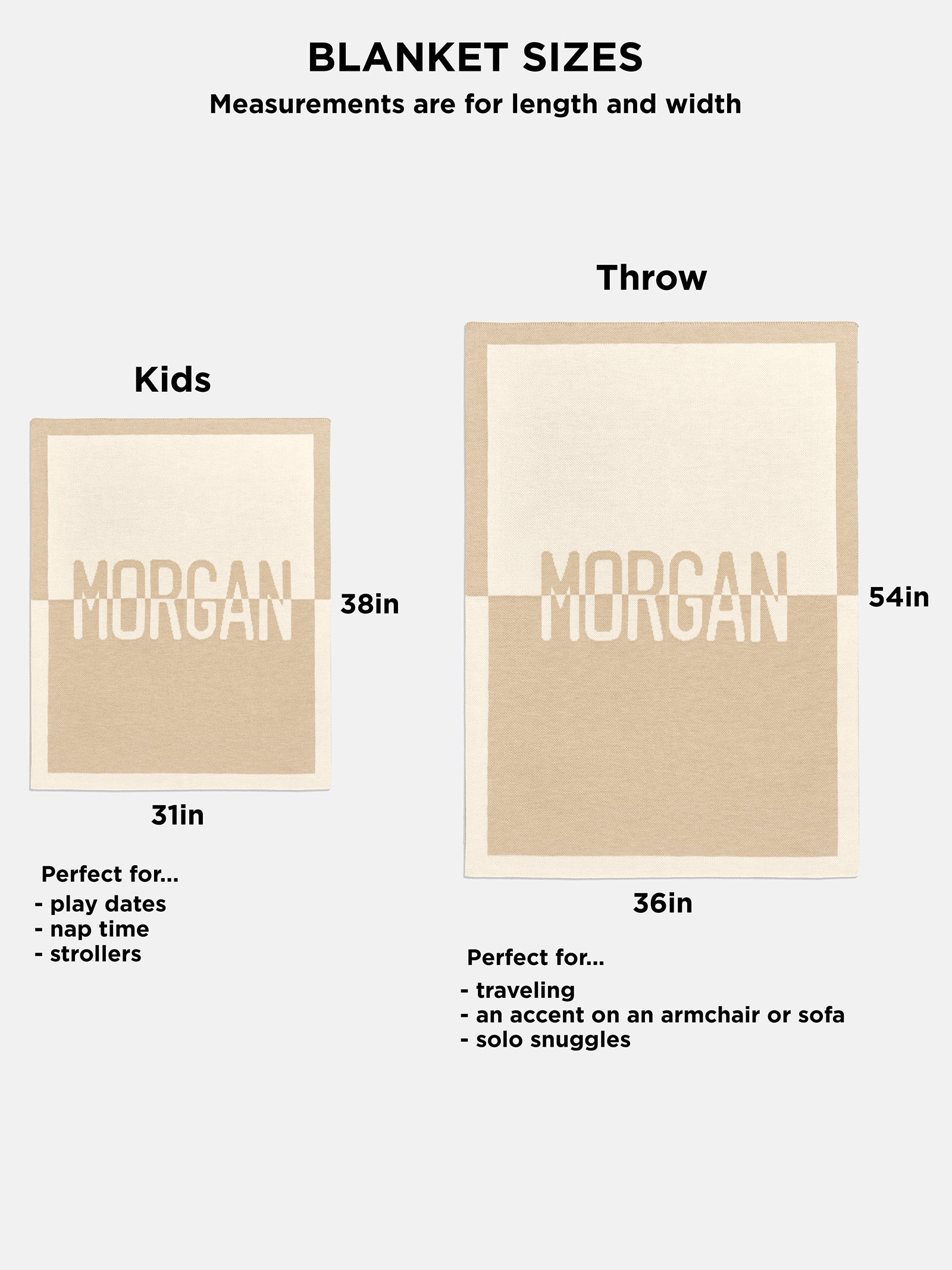 Initial Here Custom Blanket - Gray/Camel - Image 5