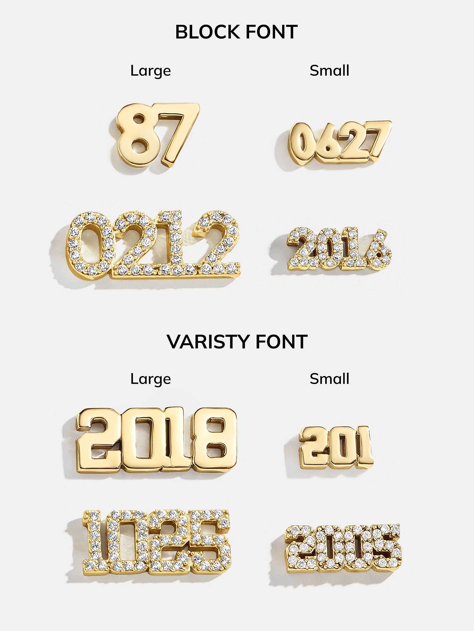 18K Gold Block Font Custom Number Bracelet - Block Font Numbers - Image 7
