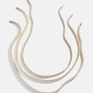 Billie 18K Gold Tennis Necklace - 18K Gold Plated Sterling Silver