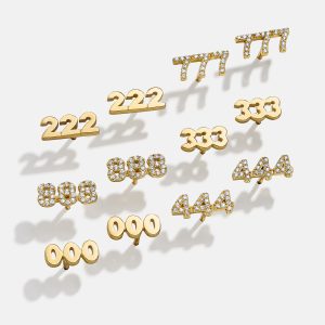 18K Gold Angel Number Earrings - Gold