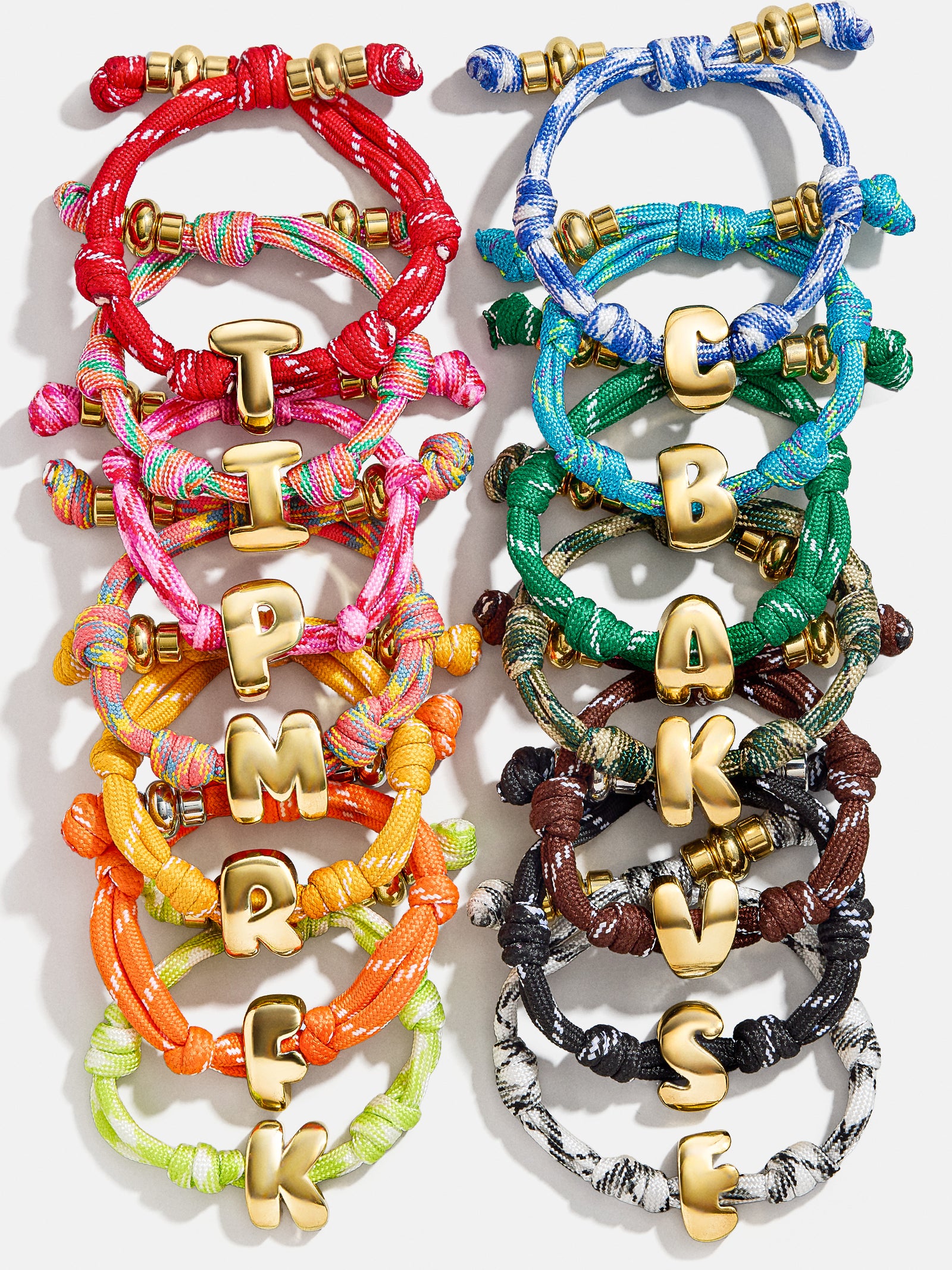 Knotty Initial Bracelet - Bright Green